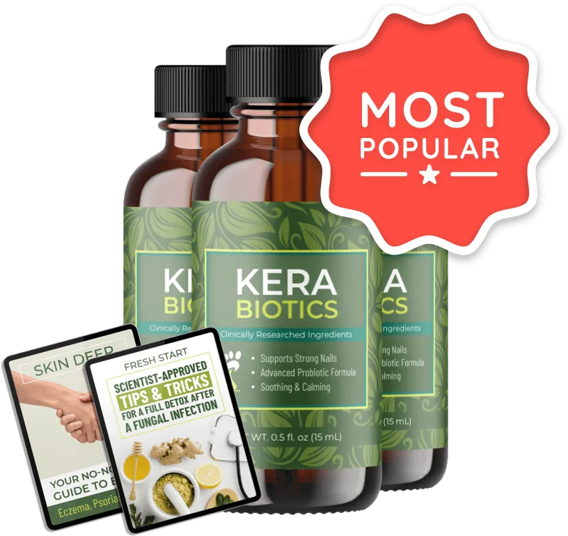 3 bottles supply of KeraBiotics toenail fungus drops